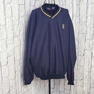 PGA TOUR Men's Blue and Tan‎ Windbreaker Pullover Jacket Large